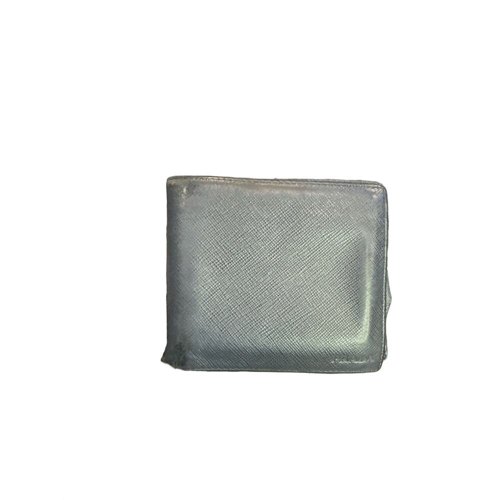 Authentic Prada Navy Saffiano Leather Bifold Wallet 324.